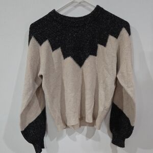 Joie Sz Medium Womens Black and Cream Crew Neck Sweater